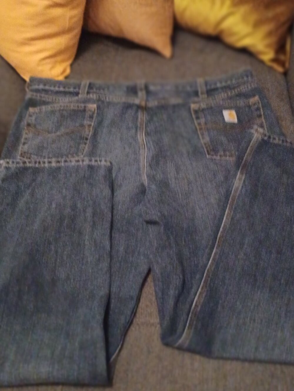Carhartt jeans men's size 46x32 relaxed fit blue denim 82% cotton BD1483-M